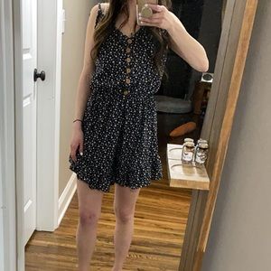 Black and White Floral Romper